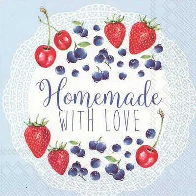 Produktbild von HOMEMADE WITH LOVE light blue Lunch-Servietten L 8