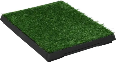 Obrázok produktu pre vidaXL Toaleta pre domáce zvieratá s vaničkou a umelým trávnikom zelená 63x50x7 cm WC