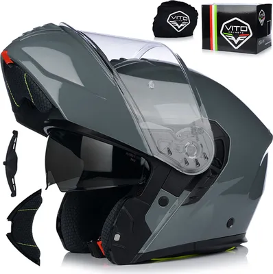 Produktbild von Klapphelm mit Sonnenblende | VITO FURIO | Motorrad Helm Integralhelm | Motorradhelm Klappbar | ECE 22.06  | 2XL (63-64cm)