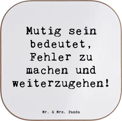 Produktbild von Mr. & Mrs. Panda Untersetzer für Gläser Spruch Fehler machen Lernen - Weiß - Geschenk, Liebe, Holzuntersetzer, Ziele erreichen, Zuversicht, Coaster, gläseruntersetzer