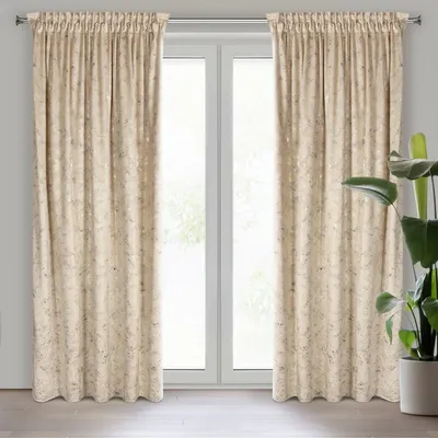 Zdjęcie produktu dla Zasłona TULIA beżowy szampan 135x270 cm taśma marszcząca