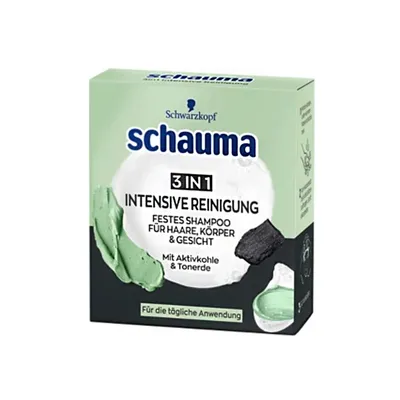 Zdjęcie produktu dla Schauma 3w1 Intensywnie Oczyszczający Stały Szampon z Aktywnym Węglem 60g