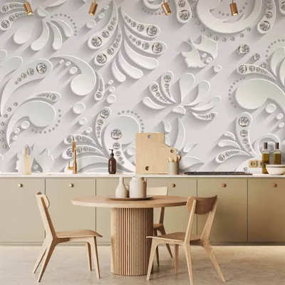 Produktbild von Vlies Fototapete - Flowers with Crystals 300x210 cm 3D f-C-0209-a-a