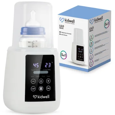 Produktbild von Kidwell LILO Flaschenwärmer Sterilisator 5-in-1 LCD Sterilisieren, Erwärmen, Auftauen, Milcherwärmung, Warmhaltefunktion, Nachtlicht, Weiß, KI-generiertes Bild