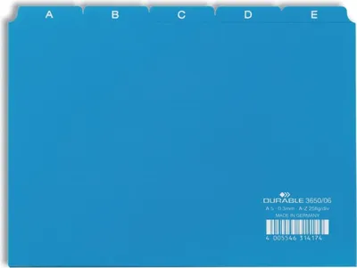 Produktbild von Leitregister A-Z A5quer PP 25-teilig blau Packung mit 25 Stück