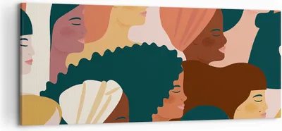 Produktbild von Bild auf Leinwand - Leinwandbild - Einteilig - Frauen Multikulturalismus Modern - 120x50cm - Wand Bild - Wanddeko - Wandbilder - Leinwanddruck - Bilder - Wanddekoration - Leinwand bilder AB120x50-4500