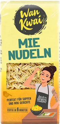 Produktbild von Wan Kwai Mie Nudeln perfekt für Suppen und Wok Gerichte 250g