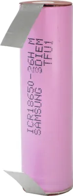 Produktbild von Ersatzakku für Bosch IXO/ISIO mit mehr Kapazität Samsung Akku 18650 Zelle mit U-Lötfahne 2600mAh