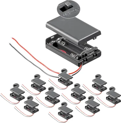 Produktbild von 3x AAA (Micro) Batteriehalter lose Kabelenden, schaltbar, wasserabweisend