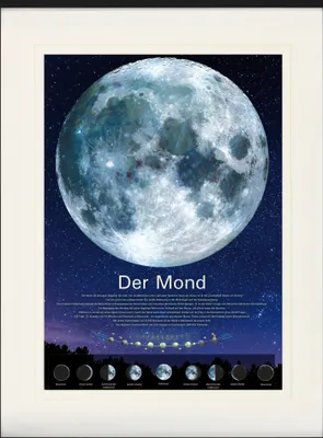 Produktbild von Der Weltraum Gerahmtes Bild Mit Edlem Passepartout | Wand-Bilder | Im Bilderrahmen - Der Mond (80 x 60 cm)