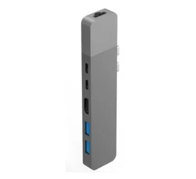 Zdjęcie produktu dla HYPER HyperDrive NET, Czarny, Srebrny, HDMI, RJ-45, Thunderbolt 3, USB 3.2 Gen 1 (3.1 Gen 1) Type-A, USB 3.2 Gen 1 (3.1 Gen 1) Type-C, Aluminium, FCC, CE, USB