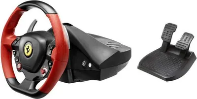 Produktbild von Thrustmaster Ferrari 458 Spider Lenkrad und Pedale für Xbox One verkabelt Schwarz und Rot