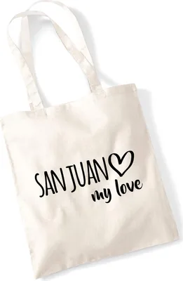 Produktbild von Huuraa Jutebeutel San Juan my love 10 Liter Natural Baumwolle Tasche Geschenkidee