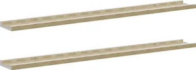 Produktbild von vidaXL Wandregale 2 Stk. Weiß und Sonoma-Eiche 100x9x3 cm