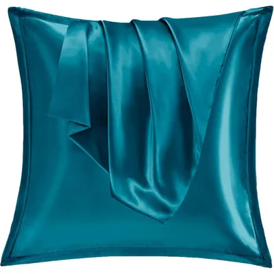 Productafbeelding van Kussensloop satijn, 65x65 cm, turquoise, set van 2, met rits