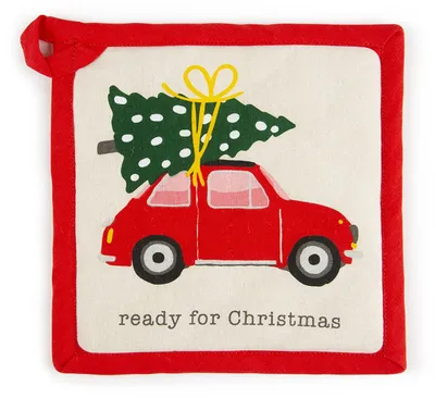 Topflappen 20x20 cm Weihnachtsmotiv gefüttert Baumwolle