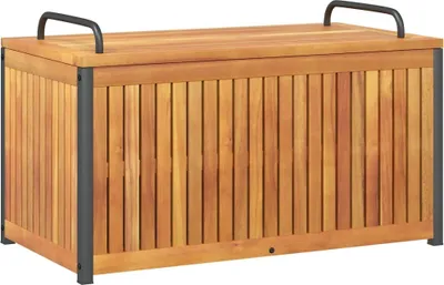 Image de vidaXL Coffre de jardin 85x45x45/53 cm bois massif acacia et acier