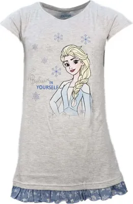 Produktbild von Disney Die EIskönigin Elsa kurzarm Schlafshirt Nachthemd Schlafkleid – Grau / 98/104