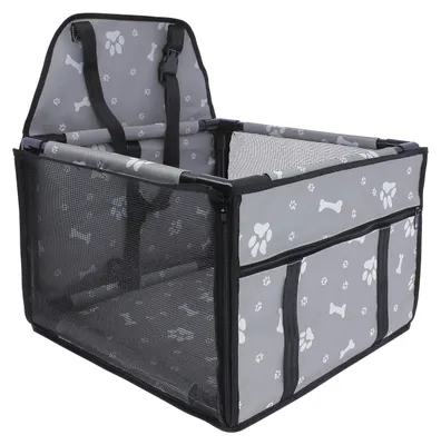 Imagen del producto de Protector para asientos de coche para mascotas, seguridad para perros y gatos, estructura resistente, lavable, tejido Oxford, color blanco