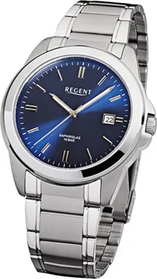 Produktbild von Regent Herren-Armbanduhr Saphirglas Quarz Edelstahl silber URF922