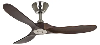 Zdjęcie produktu dla Energooszczędny wentylator sufitowy z pilotem Eco Genuino chrom szczotkowany / orzech 122 cm