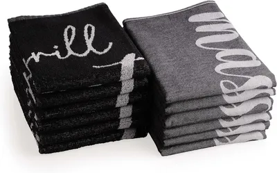Produktbild von Küchentücher 12er Set, 100% Baumwolle, schwarz, für Küche