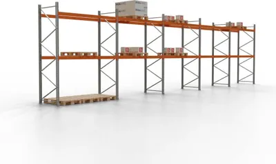 Produktbild von Palettenregal TAURUS | Medium | HxBxT 350x1410x110cm | Fachlast 2000kg | 2 Ebenen