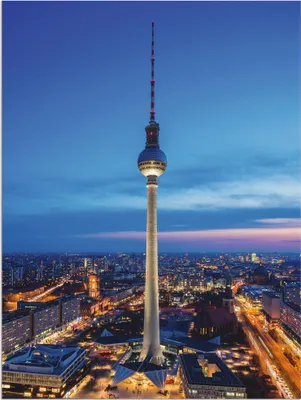 Produktbild von ARTland Wandbild Alu für Innen & Outdoor Berlin Fernsehturm Größe: 30x40 cm
