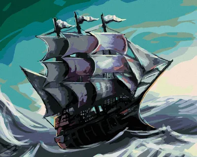 Produktbild von Zuty - Malen nach Zahlen - PIRATENSCHIFF AUF SEE, 40x50 cm, mit Keilrahmen (bereits gespannt)