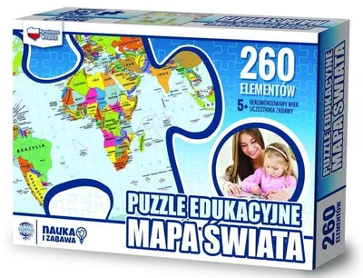 Zdjęcie produktu dla Puzzle 260 Edukacyjne mapa świata