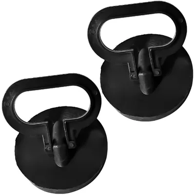 Image de 2 bouchons de baignoire 42–46 mm, bouchons universels pour baignoires, lavabos et éviers, noir, plastique