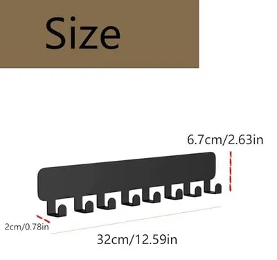 Zdjęcie produktu dla Organizer ścienny haczyki samoprzylepne металowe czarne 8 sztuk