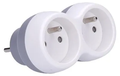 Image de Répartiteur Solight, 2x 10A, blanc-gris
