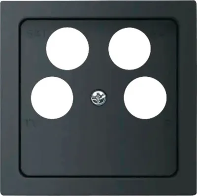 Produktbild von Busch Jaeger 1743/10-04-865 Zentralscheibe Abdeckung für 4-fach Antennendose Future Linear schwarz/matt