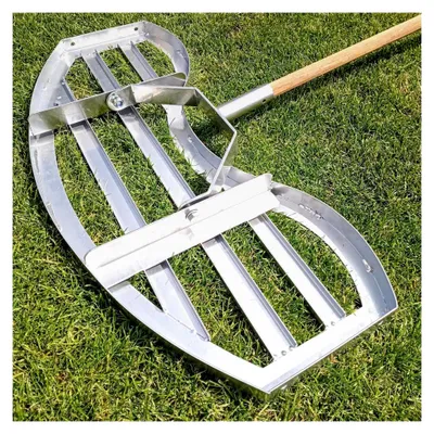 Produktbild von Profi Rasenrakel 75 × 35 cm – Flächenebner & Leveling Rake aus verzinktem Stahl, 4,2 kg – zum Sanden & Abziehen (ohne Stiel)