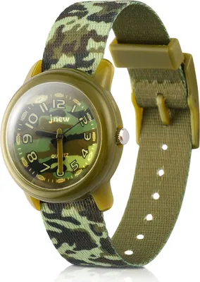 Image de Montre pour enfants garçons et filles,Montre pour enfants,30M étanche analogique à quartz, 3D Cute Cartoon Watch, Montre numérique pour enfants, Teaching montres de poignet avec bracelet en silicone(vert camouflage)