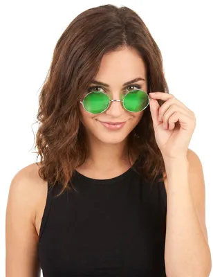 Produktbild von Nickelbrille Hippie für Erwachsene, grün -