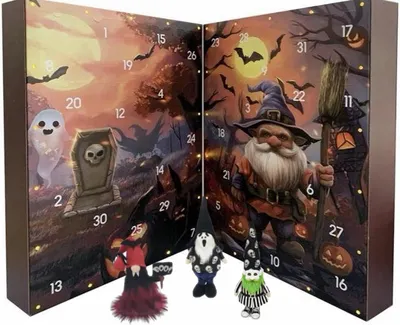 Produktbild von Halloween-Adventskalender 2025, Wichtel-Countdown-Kalender, 24 Tage Countdown bis Halloween, Kalenderornament B