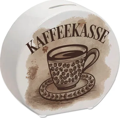Produktbild von Kaffeetasse mit Kaffeebohnen - Kaffeekasse Spardose