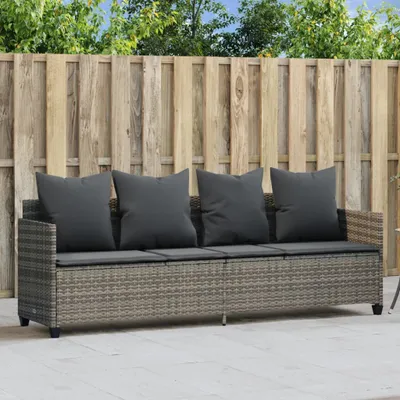 Produktbild von CLORIS Sonnenliege mit Kissen Grau Poly Rattan 2024