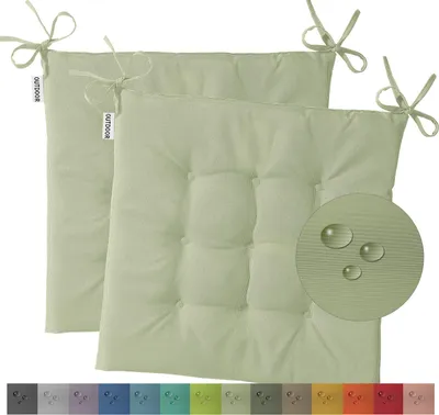 Produktbild von heimtexland 2er Pack Outdoor Stuhlkissen Sitzkissen wasserabweisend wetterfest Gartenkissen 40x40 gesteppt Gartenstuhl Gartenbank Polster Kissen UV-beständig Typ551 Mint