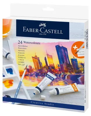 Obrázek produktu pro FABER-CASTELL 24 Aquarellfarben farbsortiert 24 x 9.0 ml