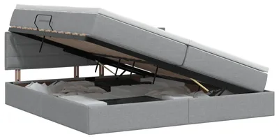 Productafbeelding van vidaXL Opbergbed met matras, lichtgrijs, 200 x 200 cm, fluweel