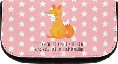 Produktbild von Mr. & Mrs. Panda Kulturbeutel Einhorn Fuchs - Rot Pastell - Geschenk, Unicorns, Schminktasche, Organizer, Kosmetiktasche, kosmetiktäschchen, kulturtäschchen, Einhörner