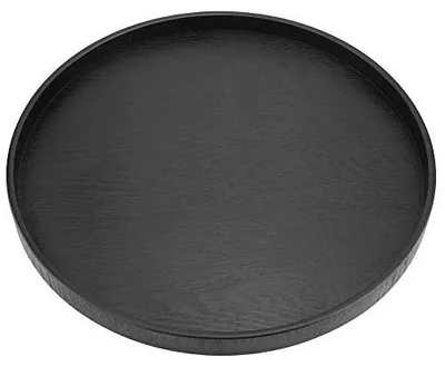Obrázek produktu pro Dřevěný podnos, kulatý, průměr 37,5 cm, vyrobený z masivního dřeva, barva černá