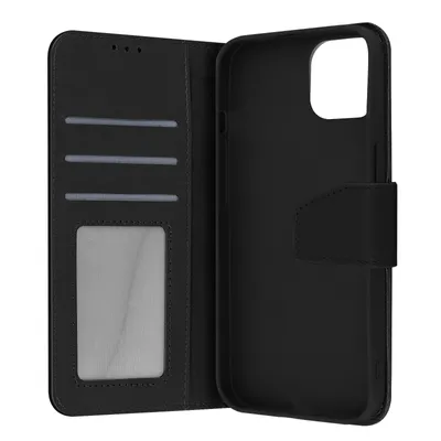 Produktbild von Avizar, Premium Rindsleder Klapphülle für Apple iPhone 13, Schwarz