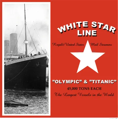 Obrázok produktu pre Titanic Art Print Picture - White Star Line Olympic a Titanic (70 x 70 cm)