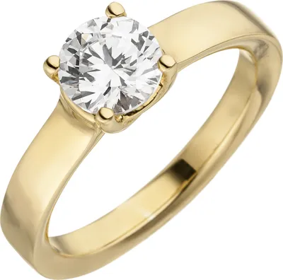 Produktbild von Gr. 60 Damen Ring 585 Gold Gelbgold 1 Diamant Brillant 1,0 ct. Diamantring Solitär