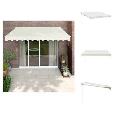 Produktbild von vidaXL Markise Einziehbar Creme 3,5x2,5 m Stoff und Aluminium -  Markisen