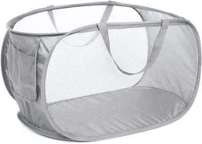 Produktbild von Klappbarer Wäschekorb mit Gitter, verstärkten Griffen, ideal für Bad, Kinderzimmer oder Reise